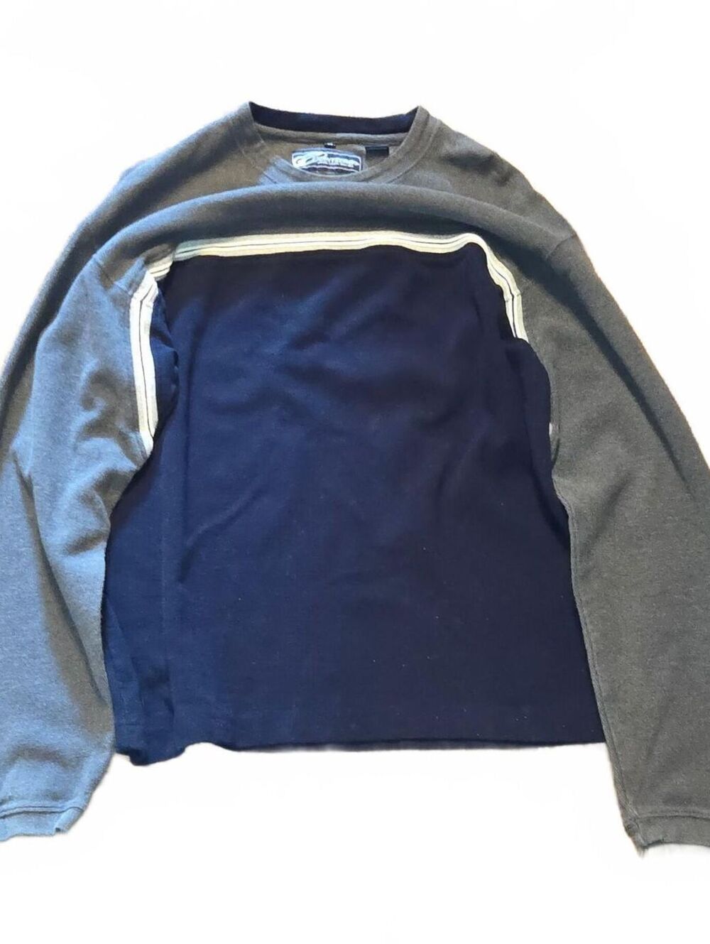 Vintage 2000s Y2K Point Zero Long Sleeve Blue Crewneck Heavy Men's Medium